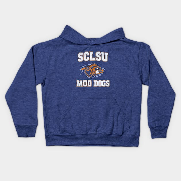 SCLSU Mudogs - vintage Waterboy logo Kids Hoodie by BodinStreet